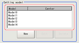 Model - "Setting model" area