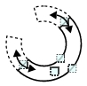 Illustration of how to change the angle of an arc