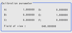 Calibration - "Calibration parameter" area