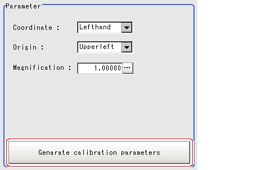 Calibration - "Parameter" area