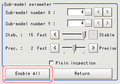 Model - "Sub-model parameter" area