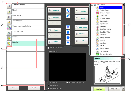 Illustration of Layout of Edit Flow Window