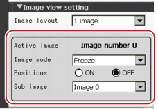 Main screen - Image view setting