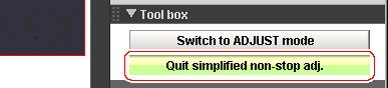 Main screen - Quit simplified non-stop adjustment