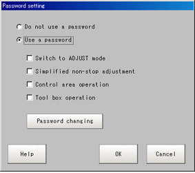 Password Setting window
