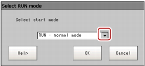 Select RUN Mode window