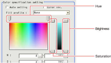 Color specification - "Color specification setting" area