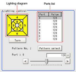Screen adjustment settings - "Lighting control" area