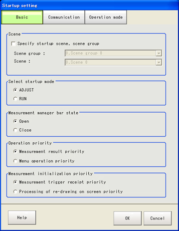 Startup setting