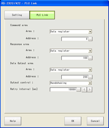 Serial interface - PLC link setting